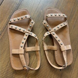 Marc Fisher Tan Gladiator Sandals with Studs